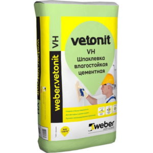Шпаклевка финишная Ветонит (Vetonit weber VH) фасадная белая 20кг